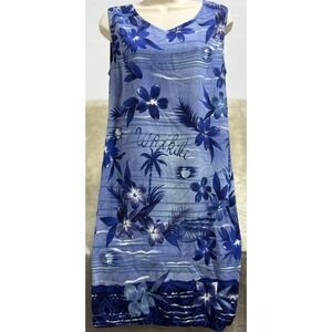 Women's Mango Moon Sleeveless Maxi Sun dress Beach Coverup Floral Hawaiian Sz XL